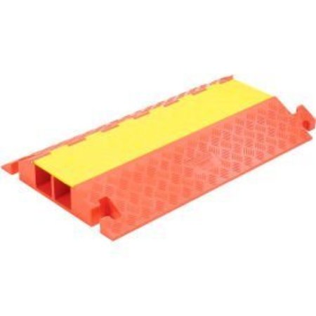 JUSTRITE 2-Channel Heavy Duty Cable Guard, 36"L x 22"W x 4-1/8"H, Yellow/Orange CP2X325-Y/O